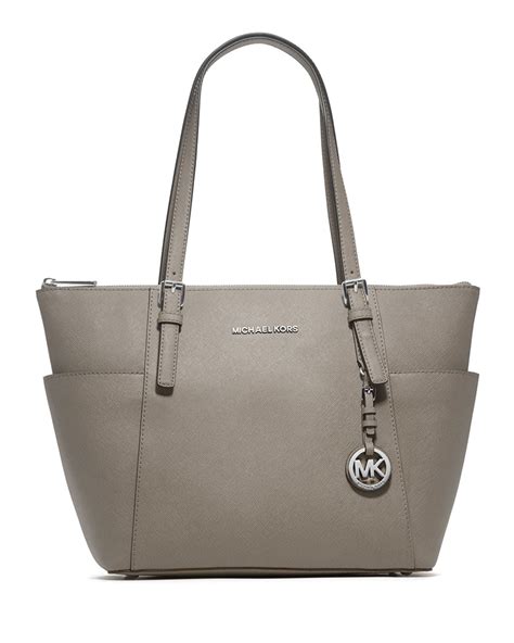 michael kors medium jet set saffiano travel tote gray|michael kors tote bag.